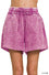 PLUM ACID WASHED SHORTS