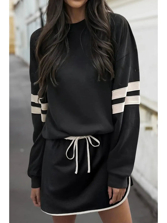 Striped Two piece skort set
