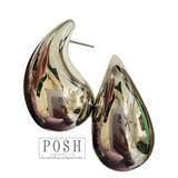 Large raindrop post earring