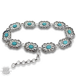 Western scalloped rectangle concho belt
