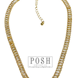 Rhinestone tennis necklace gold