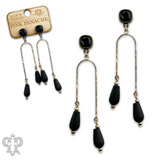 Golden arch earrings with Austrian crystal