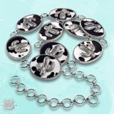Oval cow print belt