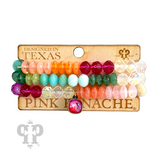 Multi-color chunky bead bracelet set, Austrian crystal