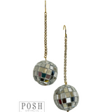 rhinestone disco ball earing