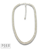 Rhinestone tennis necklace silver