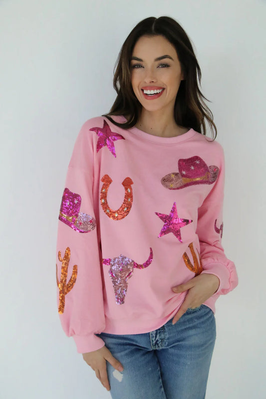 Pink Western Things Sweatshirt