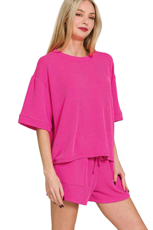 Corded Ribbed Short and Short Set